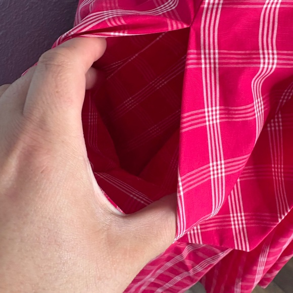 NWOT Calvin Klein Red White Plaid Gingham Cotton Dress - Picture 8 of 15